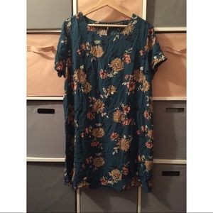 Teal Floral Dress